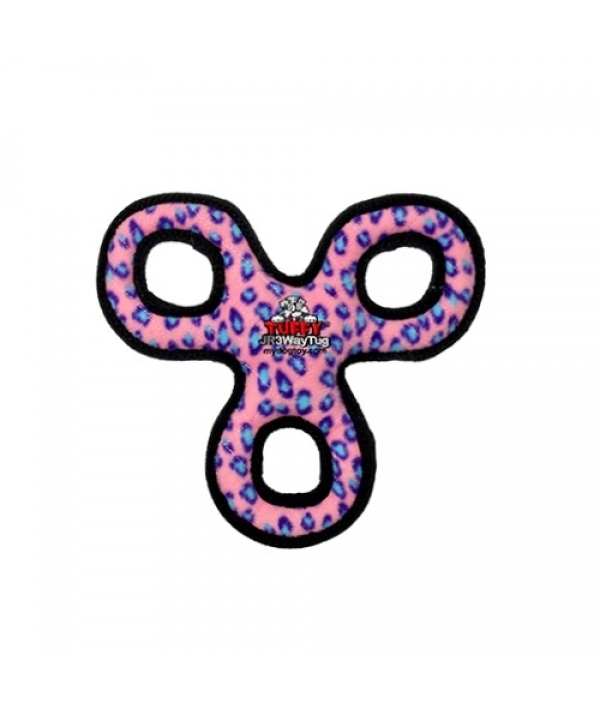 Супер – прочная игрушка для собак Треугольник из колец малый, розовый леопард, прочность 8/10 (Jr 3WayTug Pink Leopard) T – JR – 3WT – PL