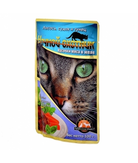 Кусочки в желе для кошек с лососем, судаком и тунцом – 52569