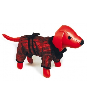 Комбинезон бордовый с бархатной подкладкой для собак, 30см (5615066)