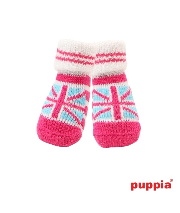 Носочки для собак с британским флагом, розовый, размер S (8 см х 3 см) (UNION JACK/PINK/S) PAMD – SO070 – PK – S