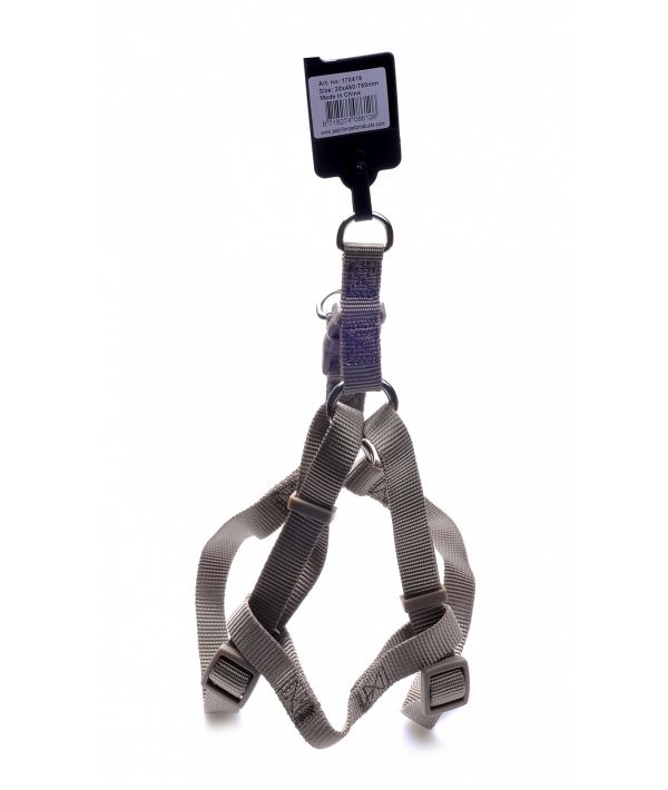 Нейлоновая шлейка 25мм – 60 – 100см, серый (Nylon harness, 25 mm x 60 – 100 cm, colour grey) 170420