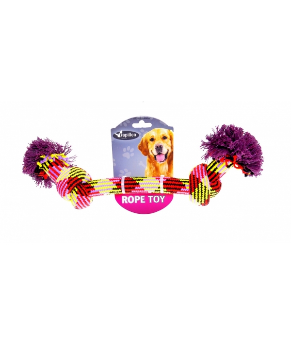 Игрушка для собак "Плетеная цветная с двумя узлами", 33 см/ Woven rope bone 33cm 150 – 160 g, mixed colors (3/72) 140804