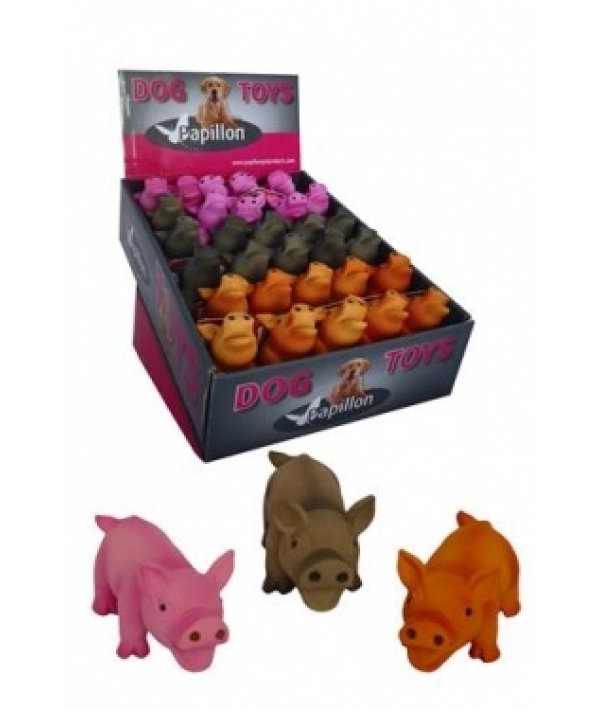 Игрушка для собак "Цветной поросенок", латекс, 11см (Mini pig) 140019