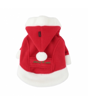 Курточка "Санта" с капюшоном, красный с белой отделкой, размер 4L (длина 55 см) (SANTA COAT/RED/4L) PDDF – SC23 – RD – 4L