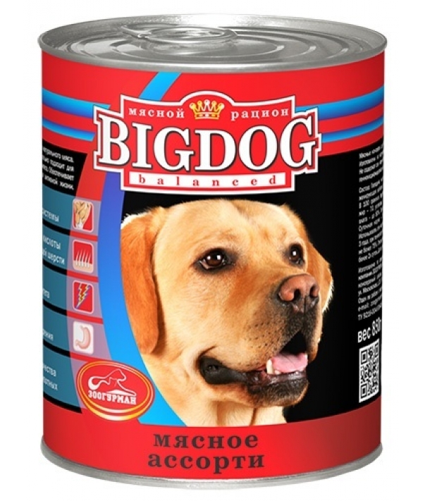 Консервы для собак "BIG DOG" Мясное ассорти (1192)