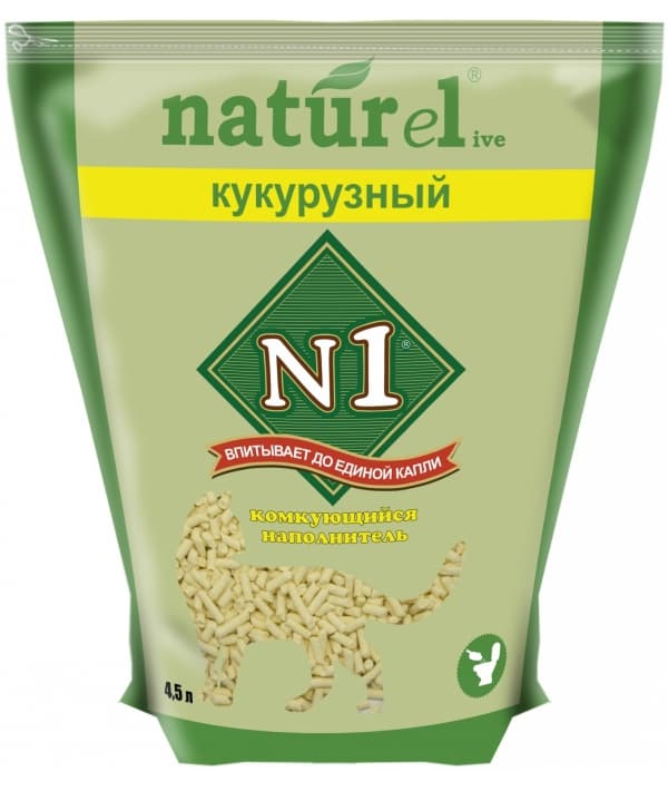 Комкующийся наполнитель Naturel "Кукурузный" на 4,5л