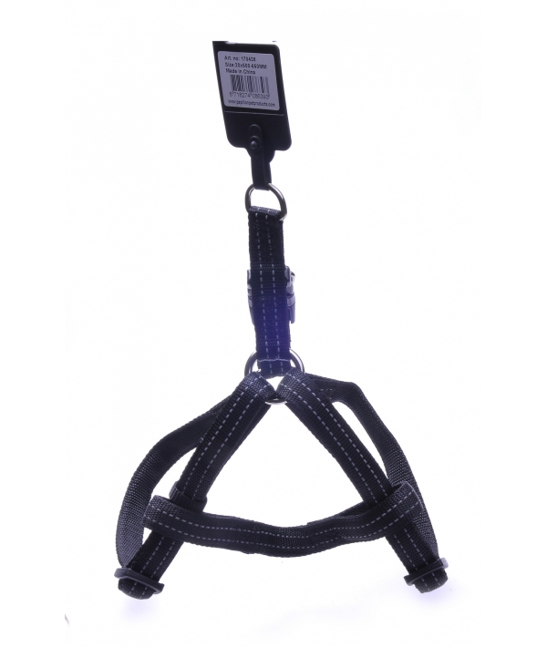Светоотражающая шлейка, нейлон 20мм – 50 – 65см, черный (Reflective nylon harness, 20 mm x 50 – 65 cm, colour black) 170438
