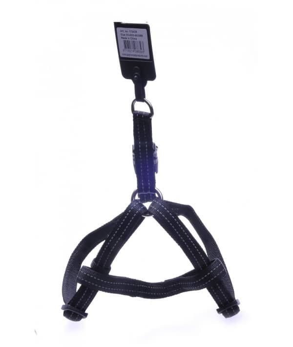 Светоотражающая шлейка, нейлон 20мм – 50 – 65см, черный (Reflective nylon harness, 20 mm x 50 – 65 cm, colour black) 170438