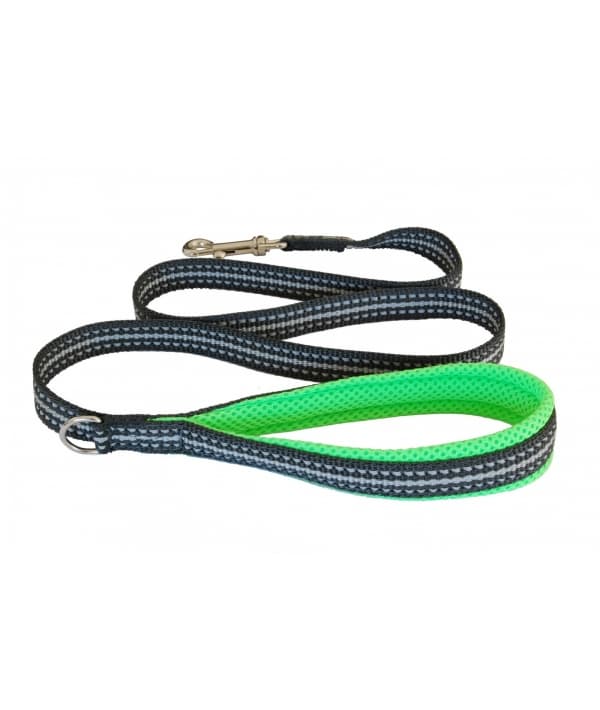 Мягкий светоотражающий поводок неоновый зеленый 25mm x 1,2m (LEASH FLUO GREEN SZ 7/8) C300GF080