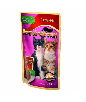 Кусочки в соусе для котят с говядиной – 53380
