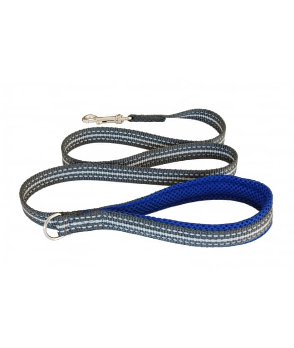 Мягкий светоотражающий поводок неоновый синий 20mm x 1,2m (LEASH ELECTRIC BLUE SZ 4/6) C300BE060