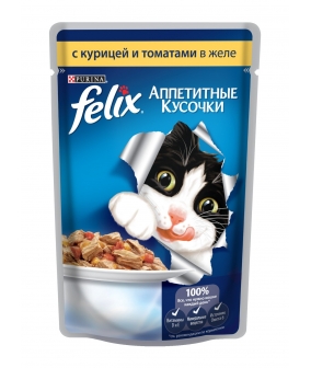 Кусочки в желе для кошек с курицей и томатами 12114152