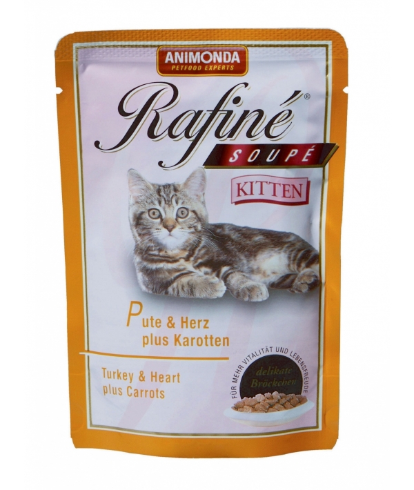 Паучи для котят с индейкой, сердцем и морковью (Rafine Soupe Kitten) 83390/83785/83650/83785