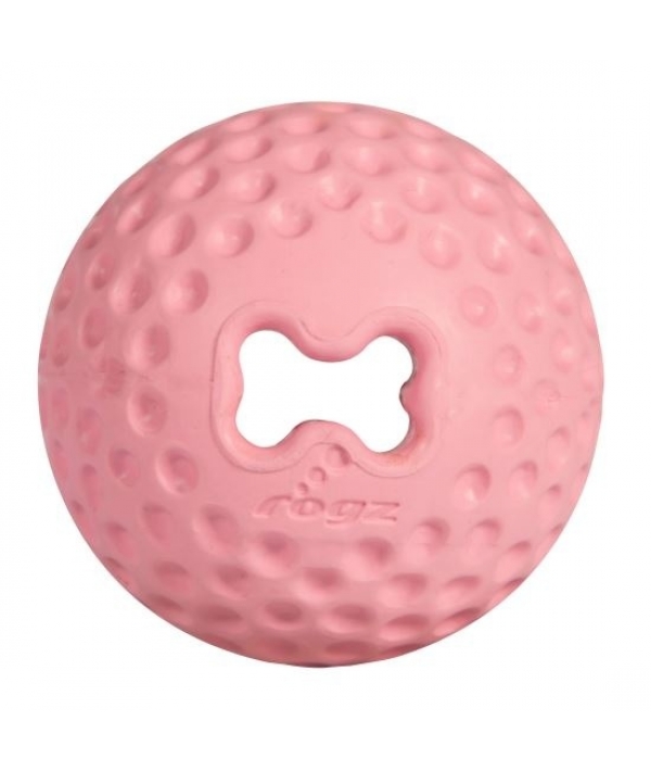 Мяч для щенков из литой резины с отверстием для лакомств GUMZ, средний, розовый (PUPZ GUMZ BALL MEDIUM) GU202X