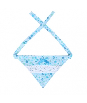 Шейный платочек с цветочным узором и кружевом, голубой, размер S (PATCHES/S/BLUE/S) NAOA – SC7046 – SB – S