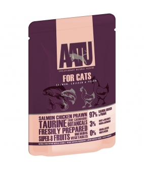 Паучи для кошек Лосось, Курица, Креветки (AATU FOR CATS SALMON, CHICKEN & PRAWN) WACFP85