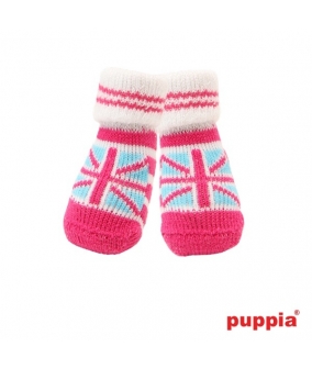 Носочки для собак с британским флагом, розовый, размер M (9 см х 3 см) (UNION JACK/PINK/M) PAMD – SO070 – PK – M