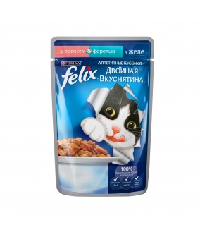 Кусочки в желе для кошек с лососем и форелью (12294937)