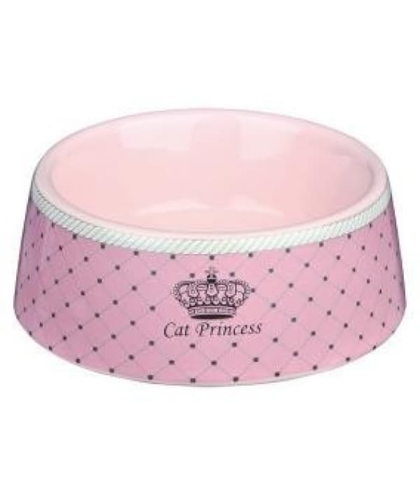 Миска для кошек Princess, 0.18 л, ø 12 см, керамика, розовый