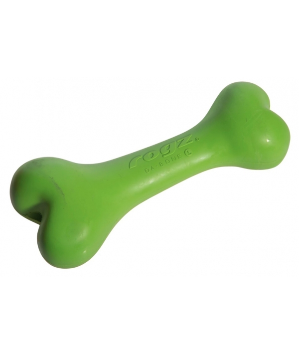 Игрушка для собак Кость из литой резины, средняя, лайм (DA BONE RUBBER CHEW TOY) DB03L