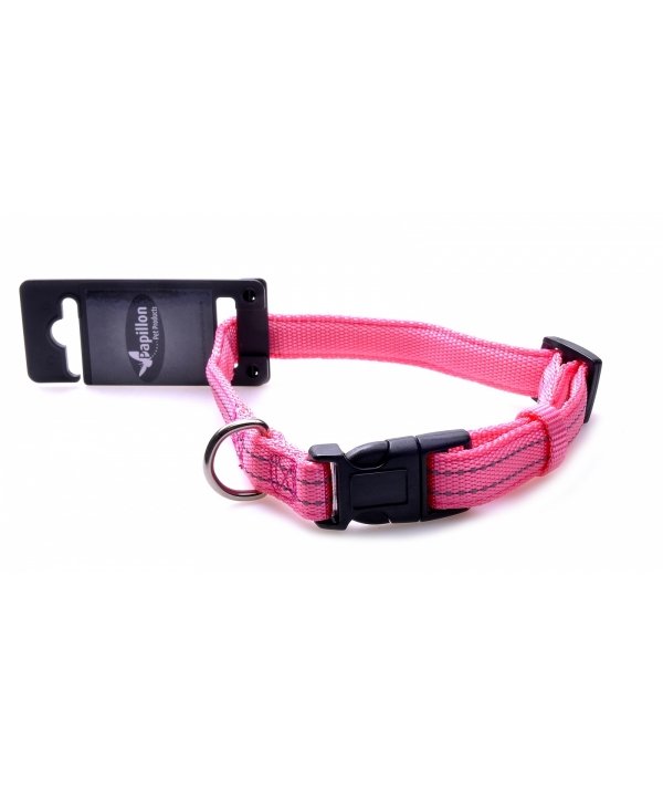 Светоотражающий ошейник, нейлон 25мм – 46 – 68см, розовый (Reflective nylon adjustable collar, 25 mm x 46 – 68 cm, colour pink) 170233