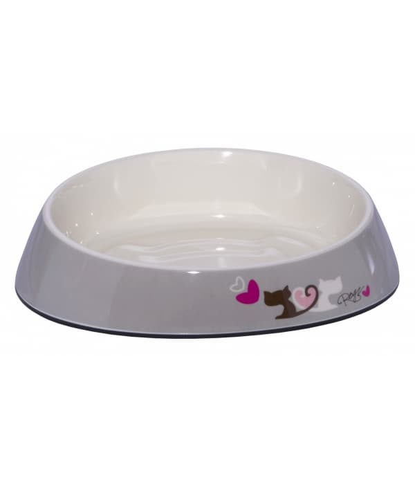 Миска для комфортного кормления "Fishcake" 200 мл, "Влюбленные котики" (MELAMINE CAT BOWL) CBOWL31G