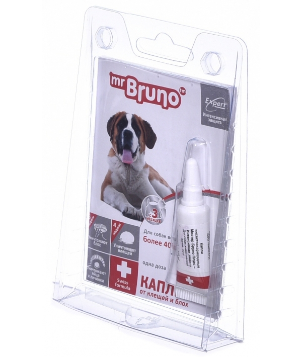 Капли Plus от блох и клещей д/щенков и собак от 40кг, 1пипетка MB05 – 00170
