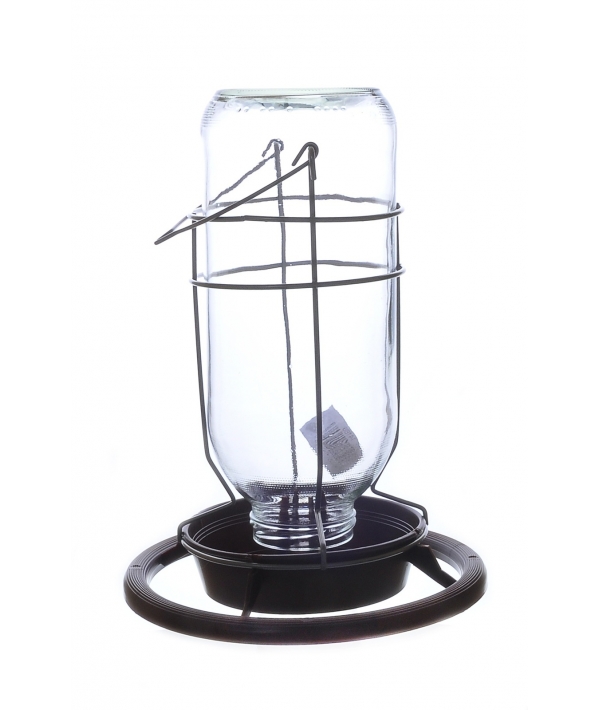 Кормушка стеклянная для птиц типа "Фонтан", 24*18*2 см (для вольера) 1 л (Fountain/feeder aviary 1 l glass) 14160
