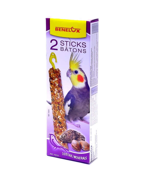 Лакомые палочки с витаминами, йодом и клетчаткой для длиннохвостых попугаев (Seedsticks parakeet iodine/shells x 2 pcs) 16253