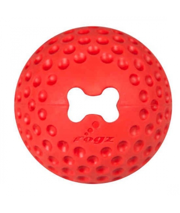 Мяч из литой резины с отверстием для лакомств GUMZ большой, красный (GUMZ BALL LARGE) GU04C
