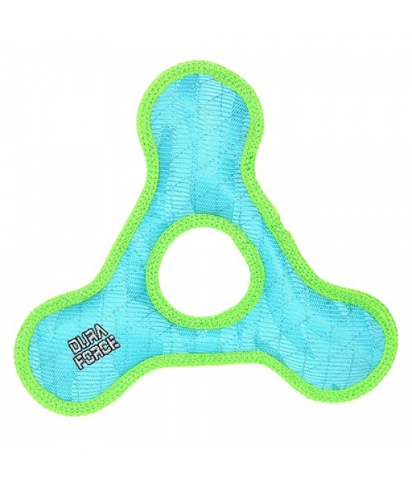 Супер прочная игрушка для собак Треугольник с круглым отверстием, голубой с зеленым, прочность 9/10 (Triangle Ring Tiger Blue/Green) DF – TR – T – BG