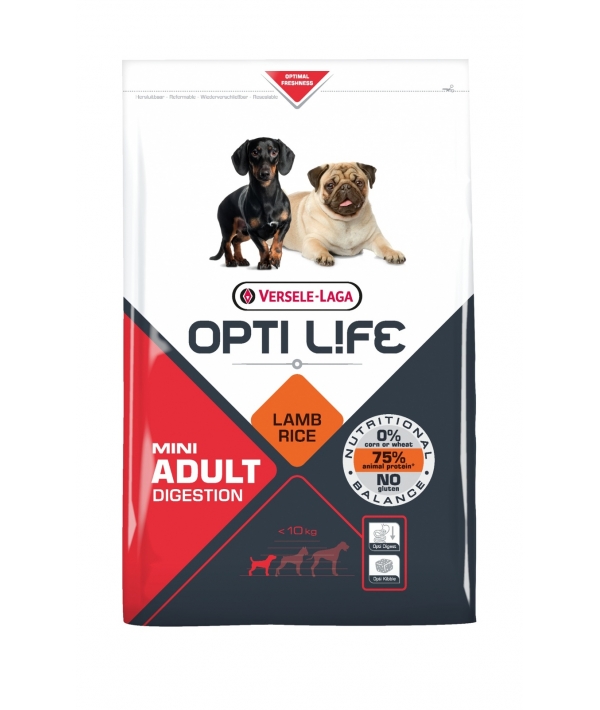 Для собак малых пород с чувствительным пищеварением с ягненком и рисом (Opti Life Adult Digestion Mini) 431134