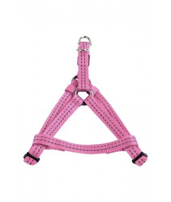 Светоотражающая шлейка, нейлон 25мм – 65 – 80см, розовый (Reflective nylon harness, 25 mm x 65 – 80 cm, colour pink) 170433