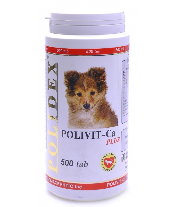 Виттамины для собак для роста костной ткани и фосфорно – кальциевого обмена 500таб (Polivit – Ca plus) 0962/12952