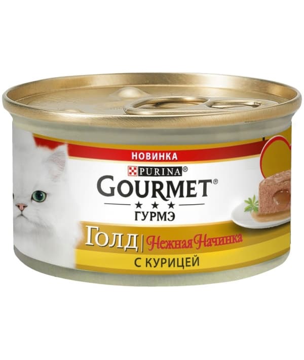 Консервы для кошек нежная начинка Gourmet Gold Курица (Melting Heart ) 12348455