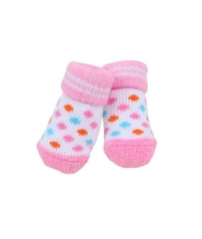 Носочки для собак в горошек, розовый, размер S (8 см х 3 см) (POLKA DOT II/PINK/S) PAOC – SO1269 – PK – S