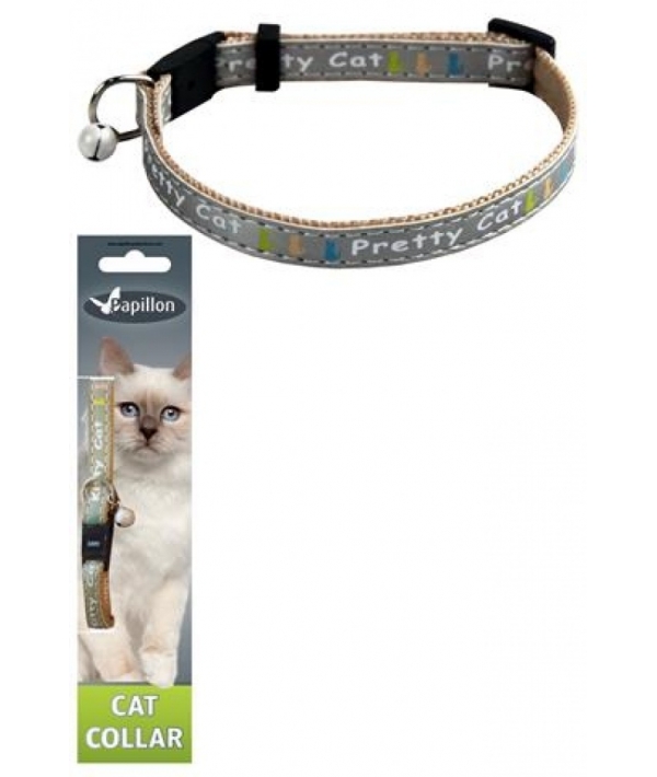 Ошейник для кошек "Китти" 10мм – 21 – 33см, серый (Adjustable cat collar, 10 mm x 21 – 33 cm, Kitty cat, colour grey) 270113