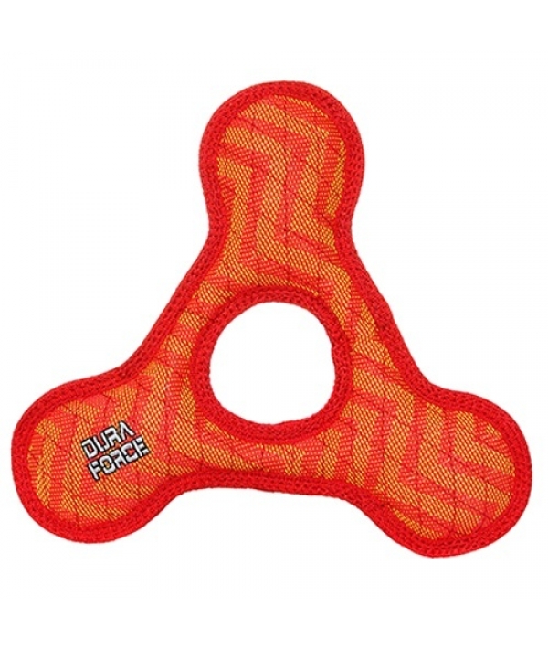 Супер прочная игрушка для собак Треугольник с круглым отверстием, красный, прочность 9/10 (Triangle Ring ZigZag Red/Red) DF – TR – ZZ – RR