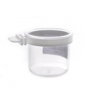 Пластиковая кормушка для яичного корма в круглом держателе маленькая ø 4,5 * 3,5 см (Plastic egg food feeder small+ring) 14171