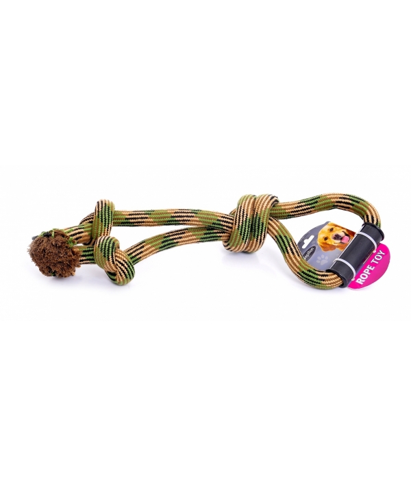 Игрушка для собак "Плетеный камуфляжный буксир с ручкой", 53 см/ Woven rope tug w/handle 53cm 825 – 865 g, camouflage (3/18) 140827
