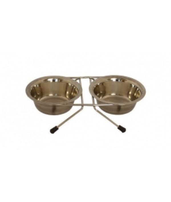 Две миски на подставке, 13см, 2 х 0,35л (Double dinner wire frame including bowls) 175404