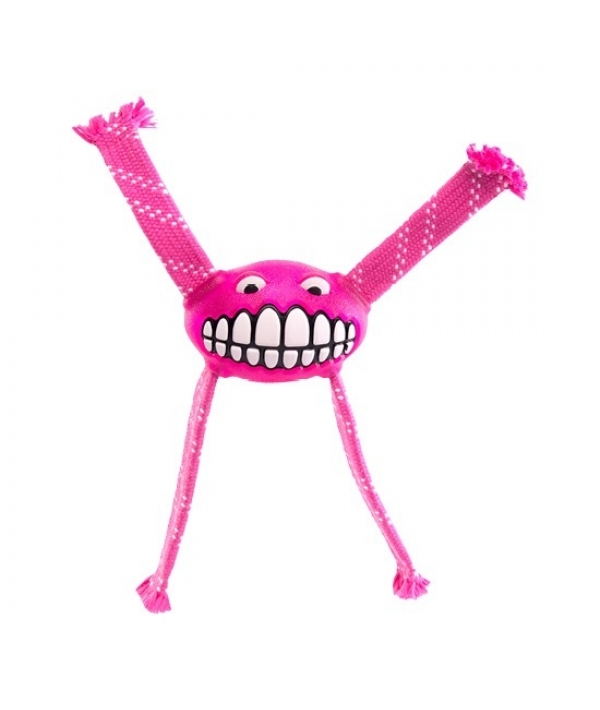 Игрушка с принтом зубы и пищалкой FLOSSY GRINZ средняя, розовый (FLOSSY GRINZ ORALCARE TOY MD) FGR03K