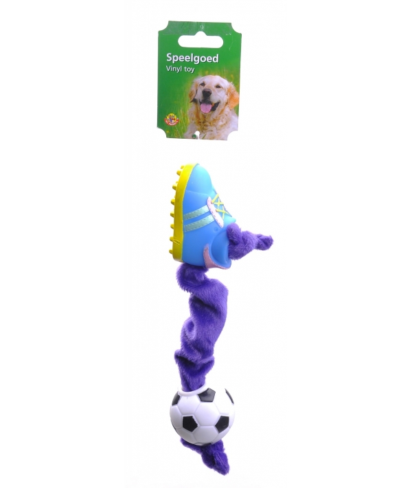 Игрушка для собак "Эластичная плюшевая веревочка с мячиком на одном конце и ботинком на другом" 27см (620166)16269