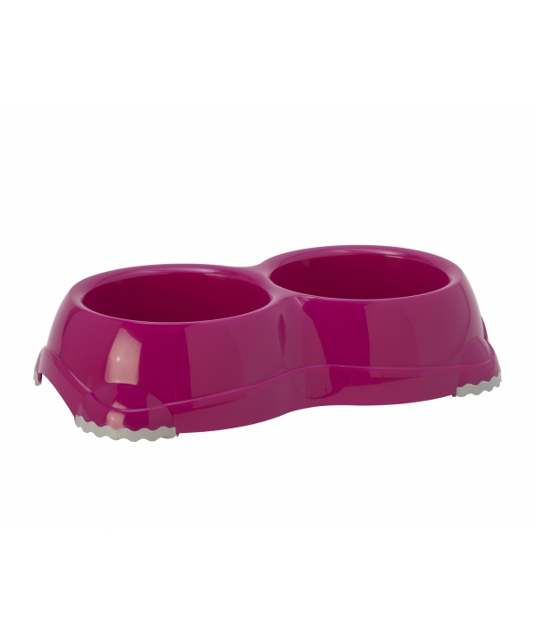 Двойная миска нескользящая Smarty, 2*645мл, ярко – розовый (double smarty bowl 2 – non slip 2 x 645 ml) MOD – H107 – 328.