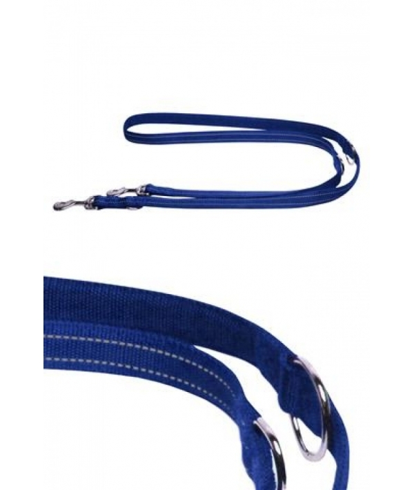 Светоотражающий тренировочный поводок 15мм – 200см, синий (Reflective nylon training lead, 15 mm x 200 cm, colour blue) 170534