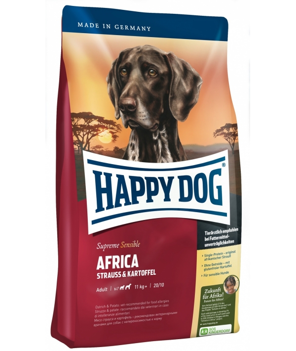 Африка: беззерновой корм для собак с мясом страуса (Africa)