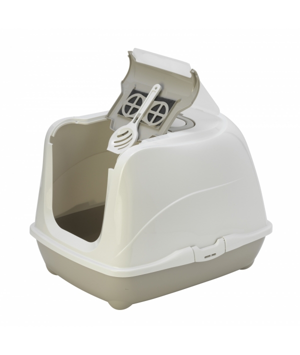 Туалет – домик Jumbo с угольным фильтром, 57х44х41см, теплый серый (Flip cat 57 cm) MOD – C240 – 330 – B