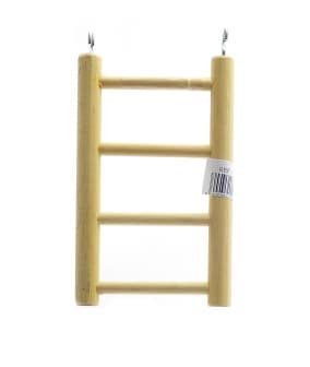 Деревянная лесенка для птиц 4 ступени 10.5*25 см (Ladder wood 4 rungs 10.5x25 cm) 14394