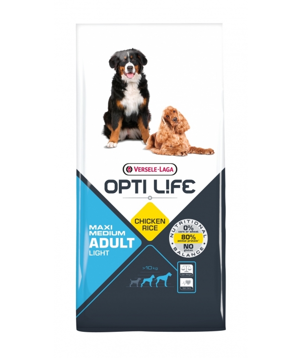 Для собак с курицей и рисом, контроль веса (Opti Life Adult Light Medium & Maxi) 431136