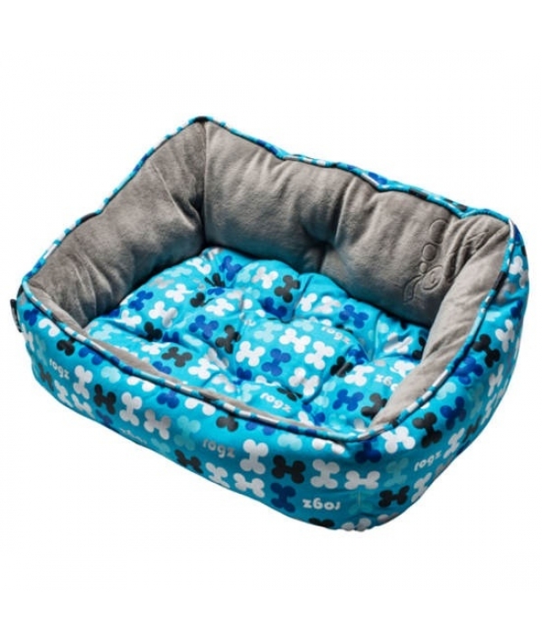 Мягкий лежак с двусторонней подушкой TRENDY PODZ размер S (52х38х25см), "Голубые косточки" (TRENDY PODZ) PS02